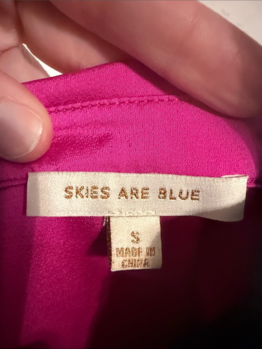 Skies Are Blue Fuchsia Button-Down Blouse - Picture 2 of 9